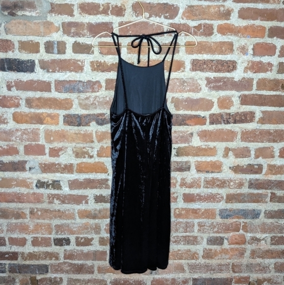 Alter'd State Small Black Crushed Velvet Spaghetti Strap Short Dress - Picture 3 of 9